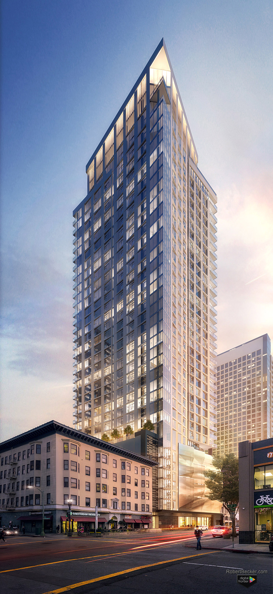 photorealistic high rise tower rendering photomontage