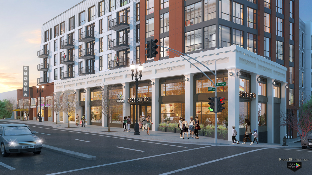 3000 Broadway Oakland retail rendering
