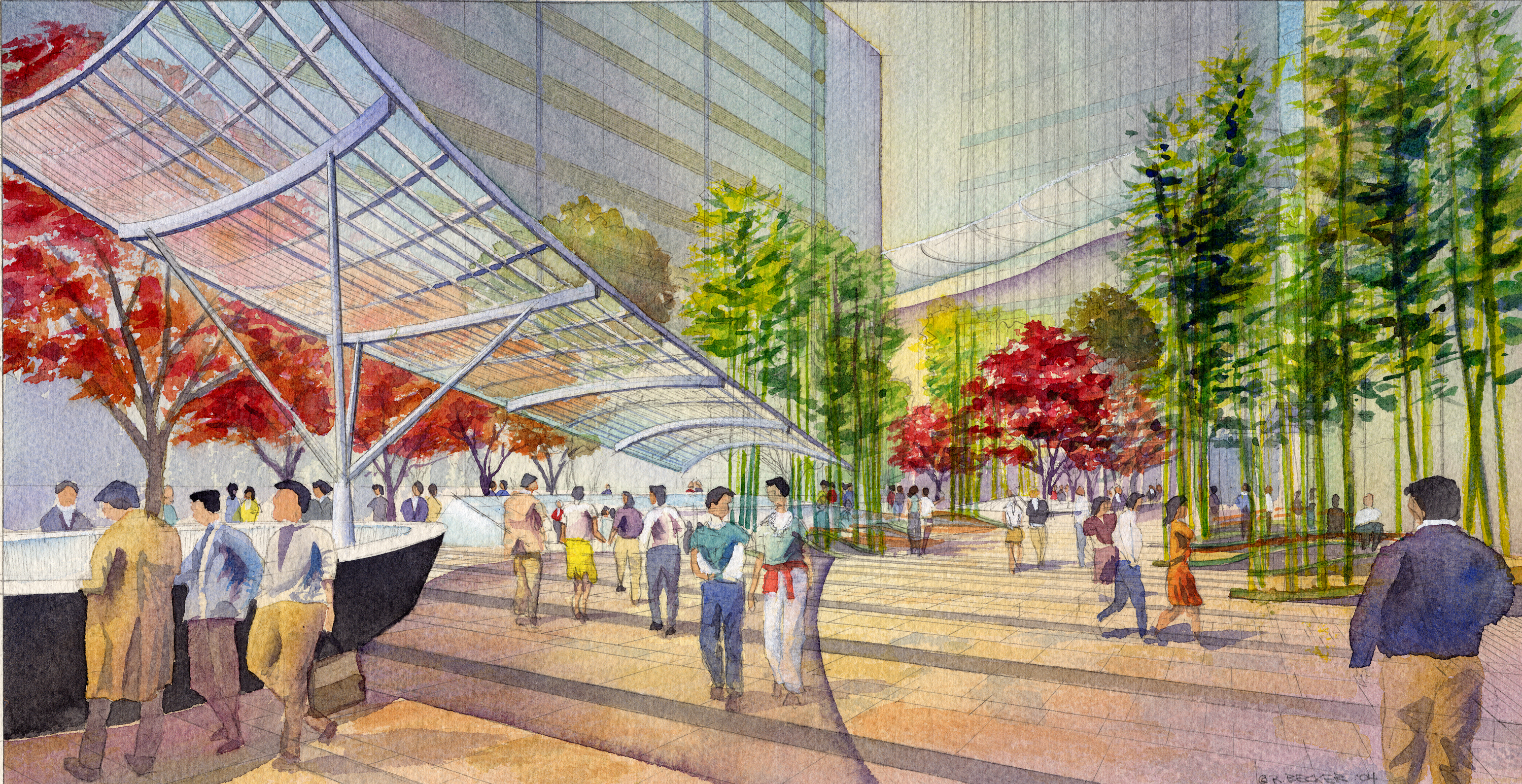 EDAW_Roppongi_Canopy_Architectural_Rendering_Watercolor