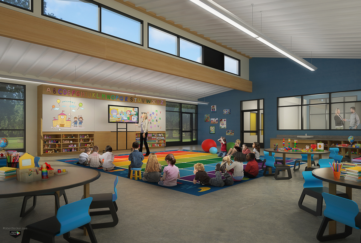Hatch Elementary interior digital rendering
