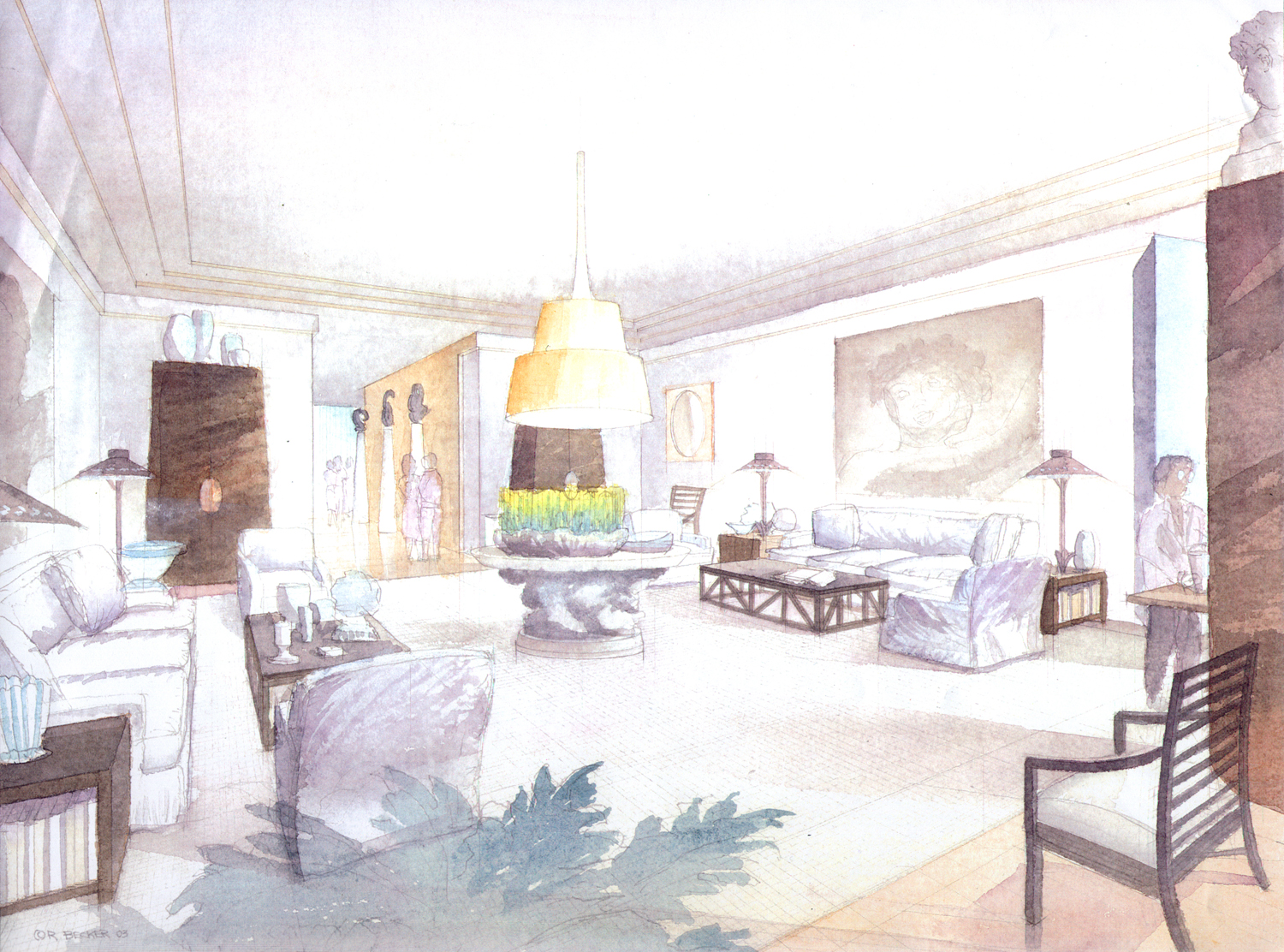 ODA one central park watercolor rendering