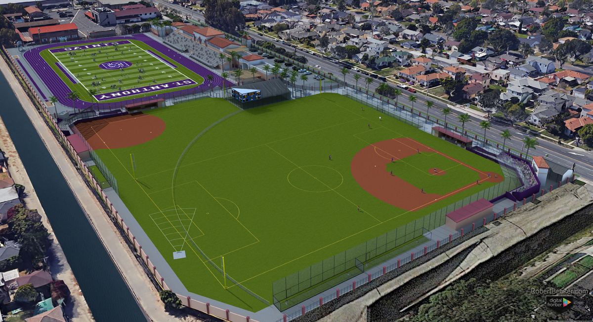 SAHS – Athletic Fields Masterplan aerial rendering