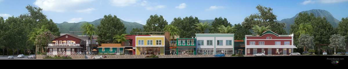Koloa rendered mixed use architectural elevation