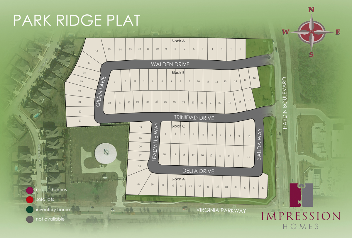 Park Ridge plat rendered site plan