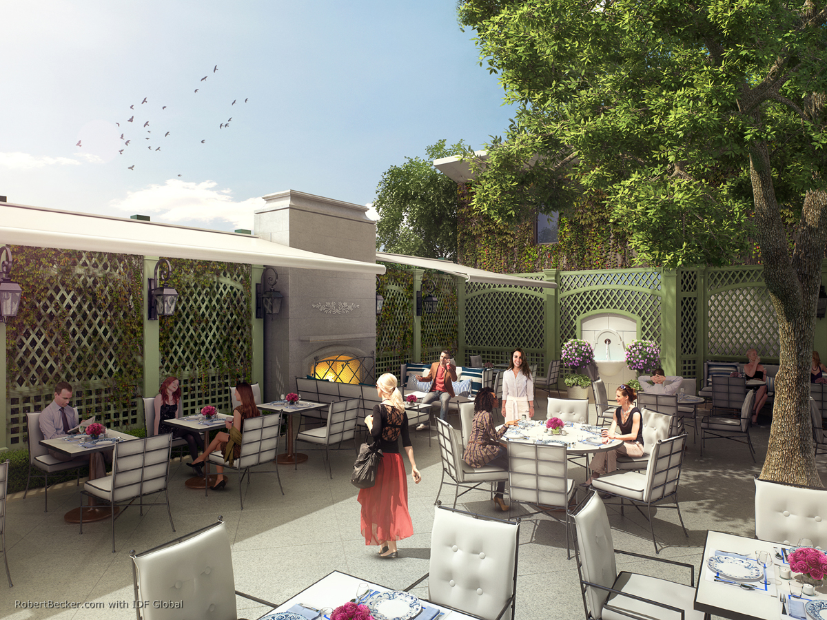 Peninsula Beverly Hills patio rendering