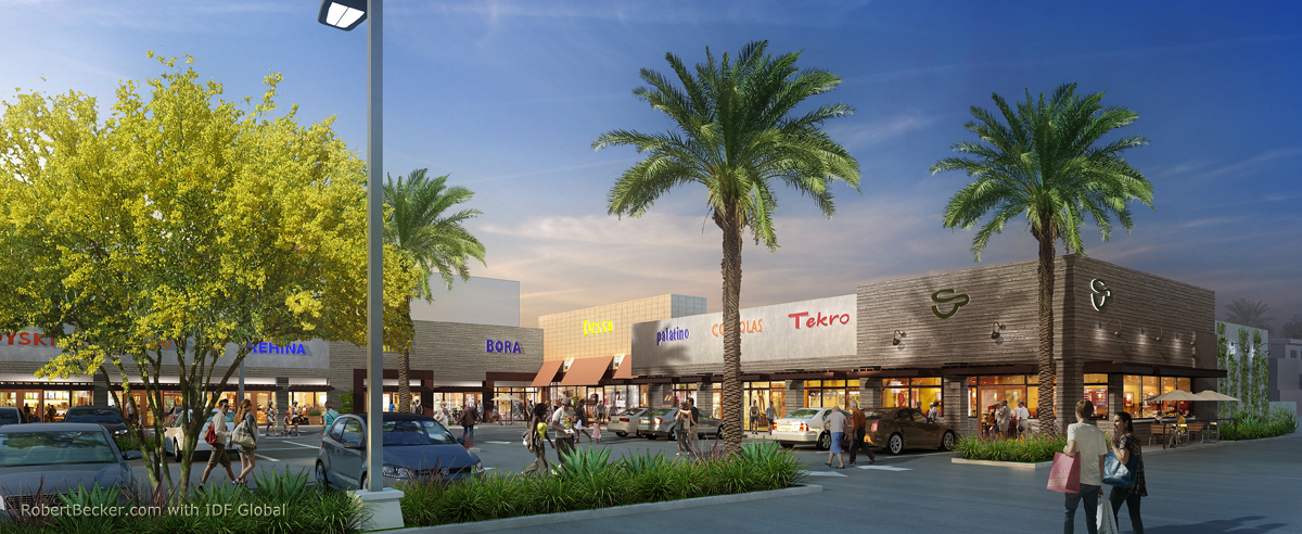 Sherman Oaks strip mall rendering